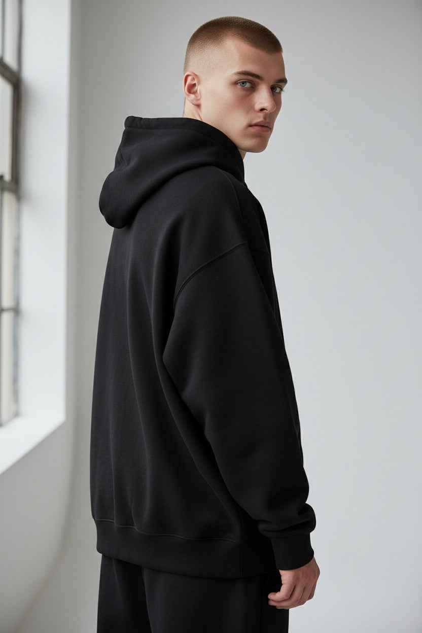 Black Boxy Hoodie