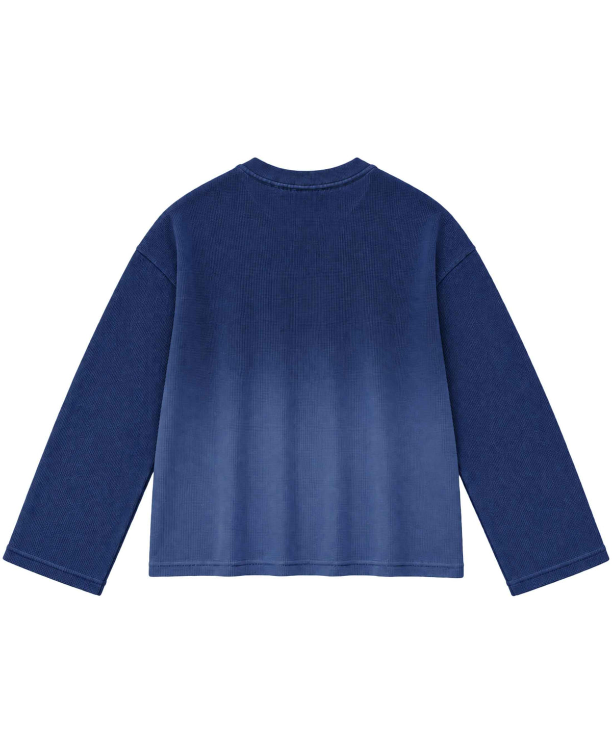 Blue Ombré Waffle Knit Oversized Full-sleeve