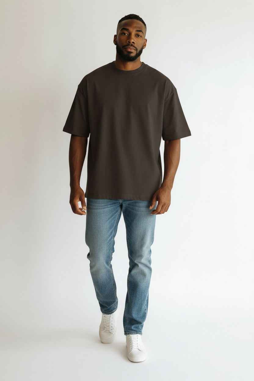 Coffee Brown Oversized T-Shirt