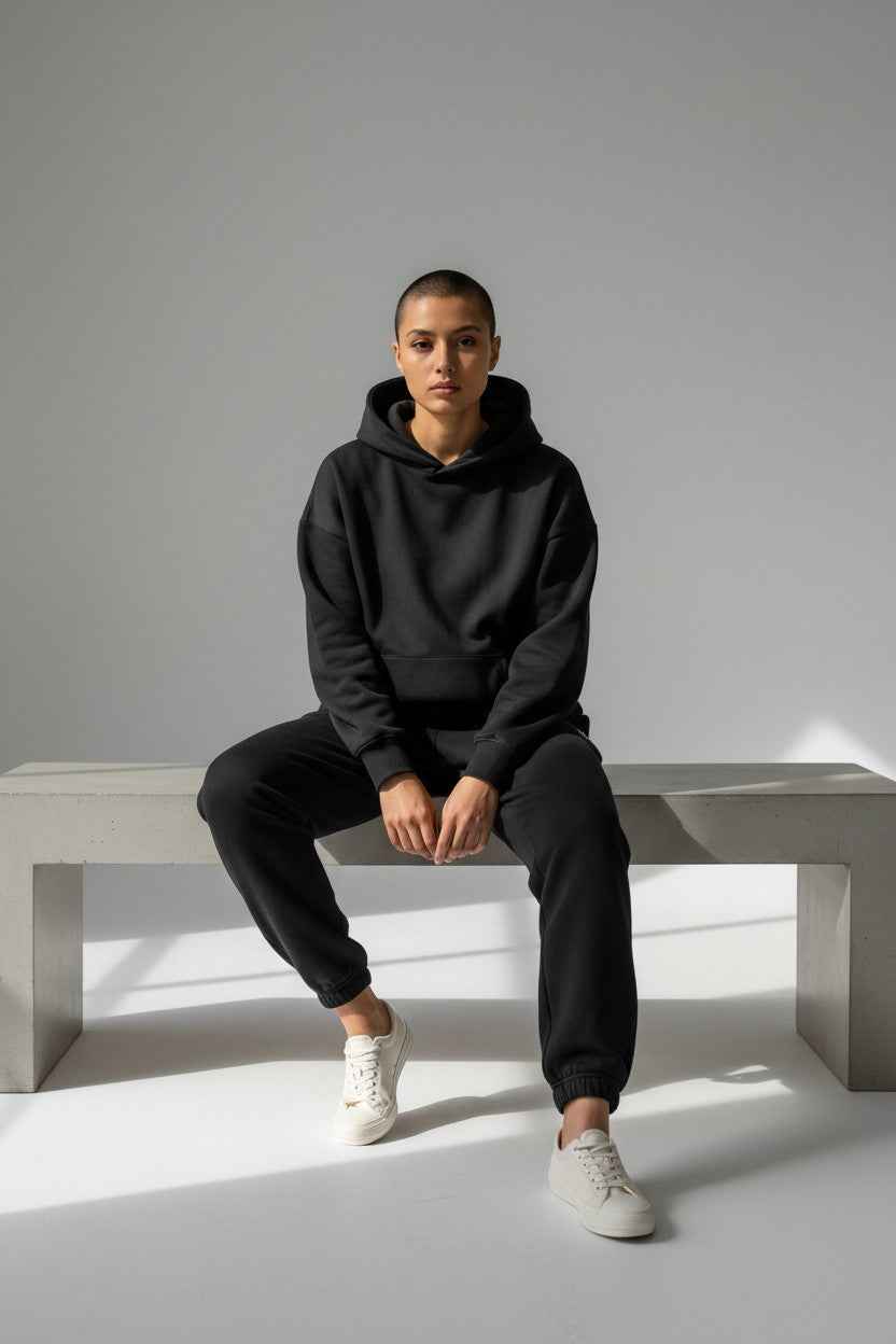Black Boxy Hoodie