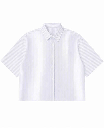 Blue Striped Oxford Boxy Shirt