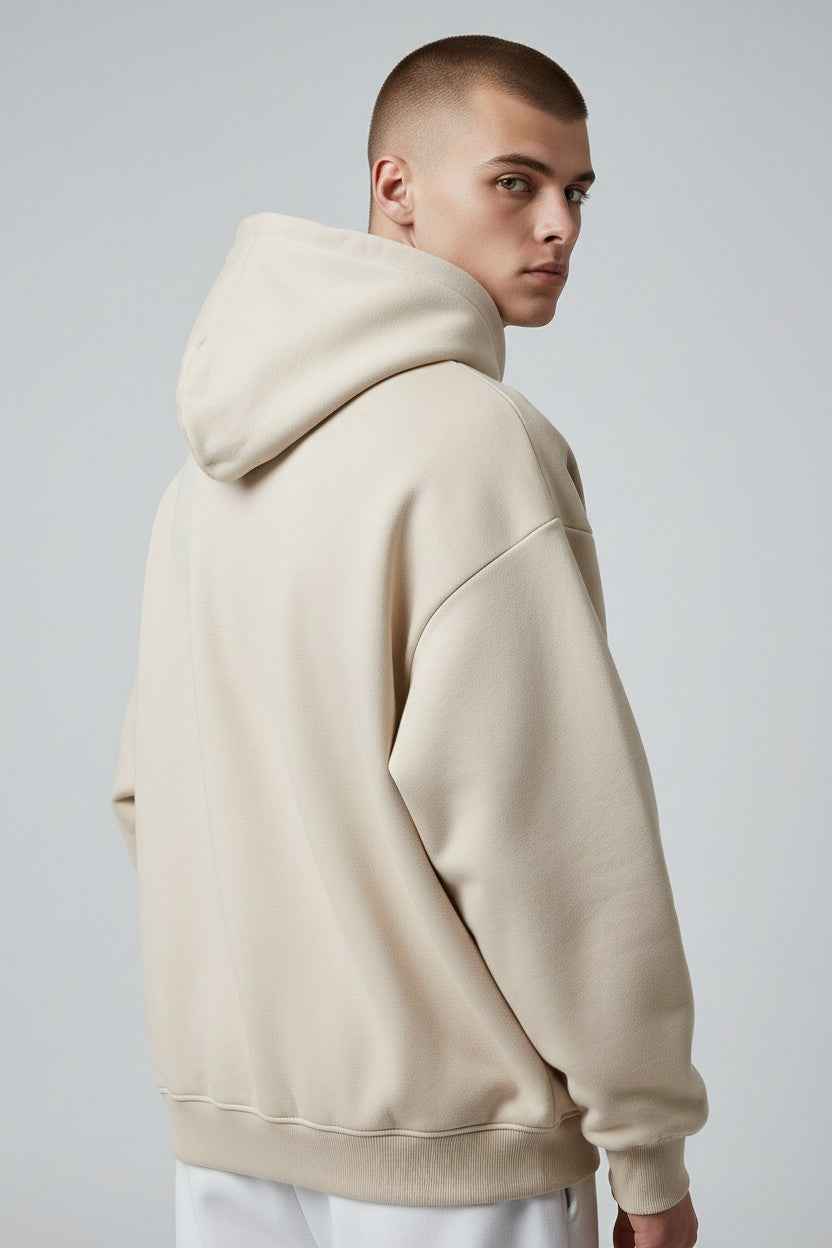Cream Boxy Hoodie