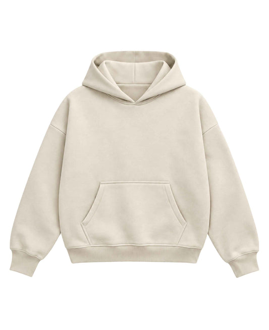 Cream Boxy Hoodie
