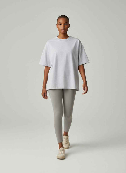 Dust White Boxy Slub Tee