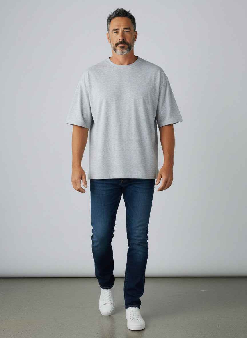 Dust White Boxy Slub Tee