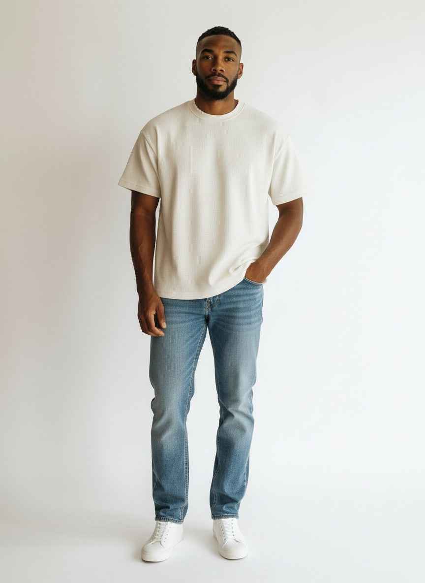 Off-White Waffle Boxy Fit