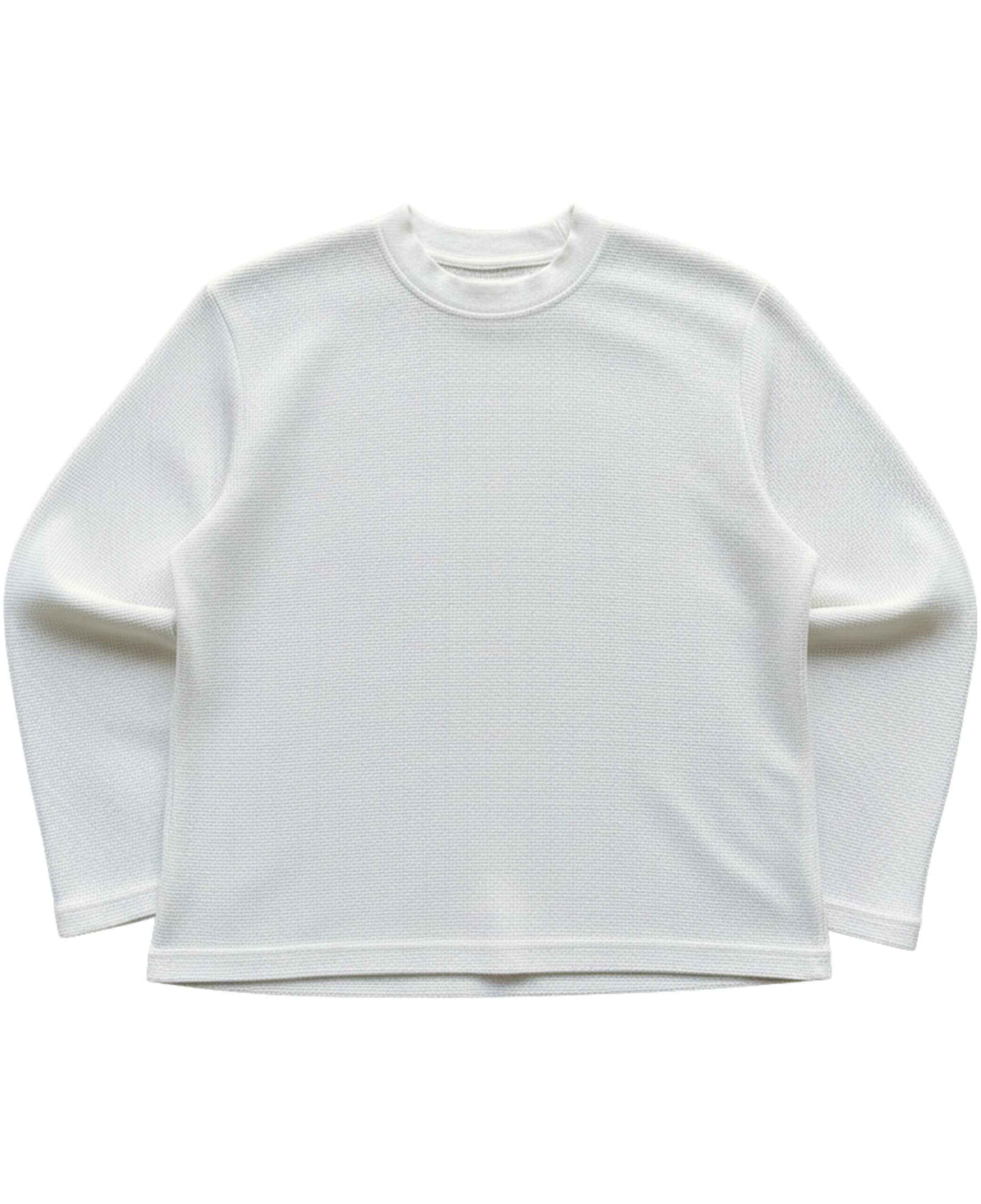Off-White Waffle Knit Oversized Full-Sleeve