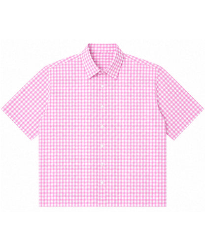 Pink Gingham Oxford Boxy Shirt