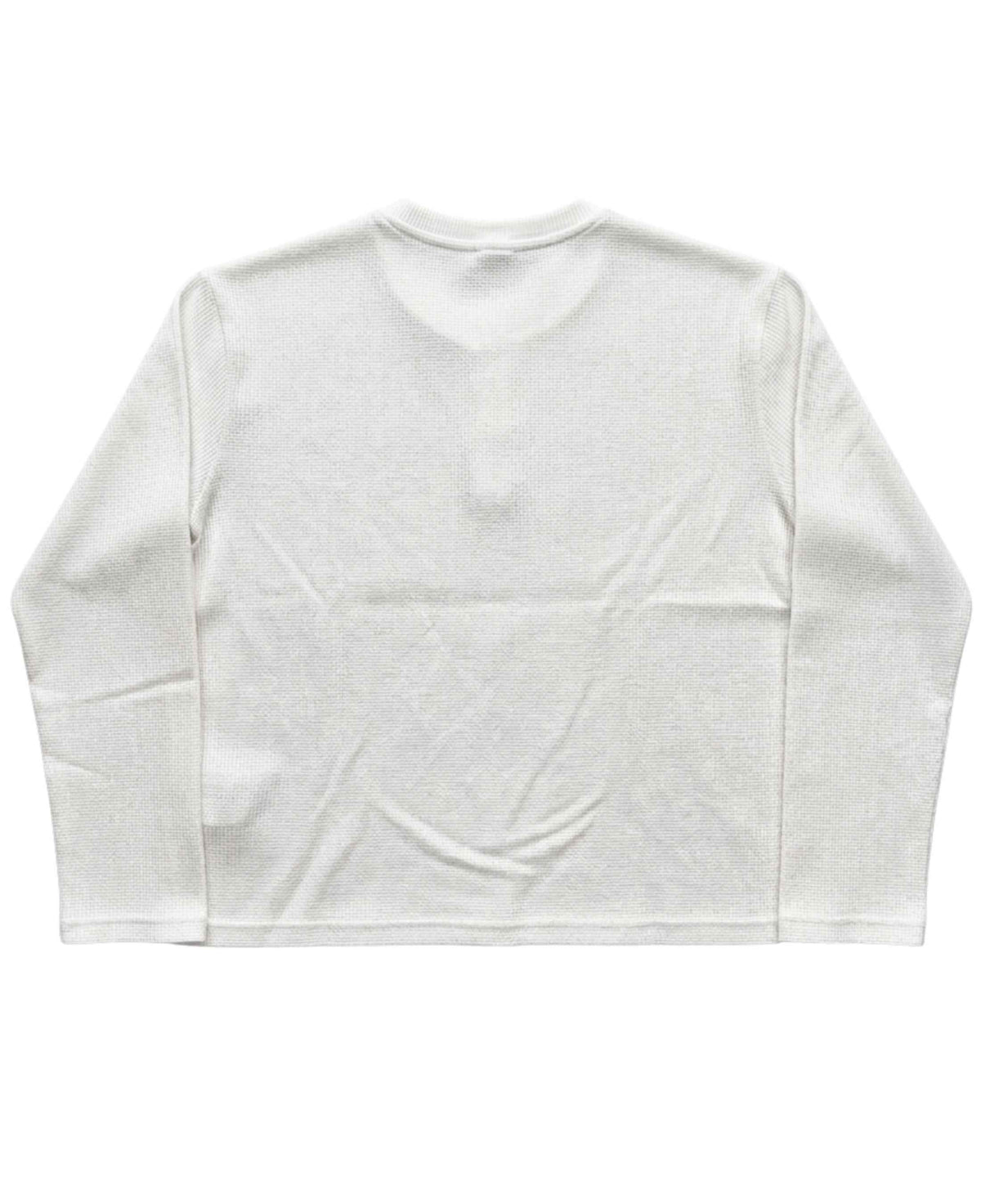 White Henley Waffle Knit